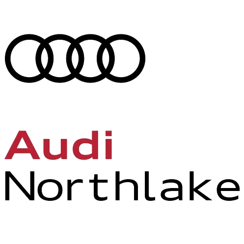 Audi Northlake logo consisting of the four-ring Audi symbol above the words “Audi” in red and “Northlake” in black.