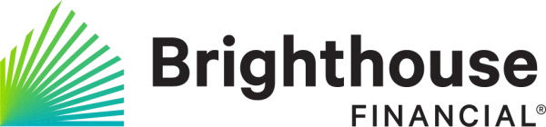 Brighthouse Financial logo, featuring a green and blue sunburst icon to the left of the company name.