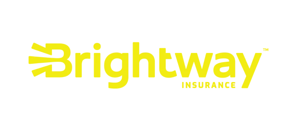 Brightway Insurance logo in yellow on a white background.