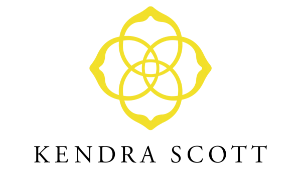 Kendra Scott logo with a yellow stylized floral icon above the brand name in black text.
